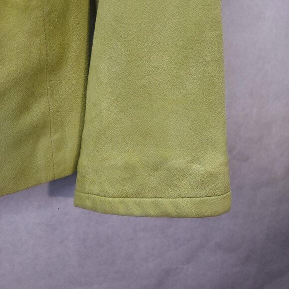 Jones New York Signature Suede Jacket Women's Sz 10 Olive Green Button Up Coat - Picture 5 of 13